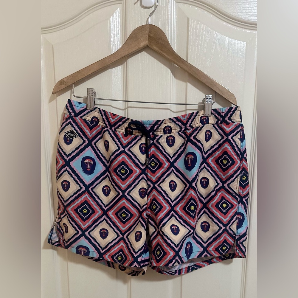 Men’s Nikben Monkey Business Swimming Shorts Beach Resortwear‎ Trunks Mesh Sz L.